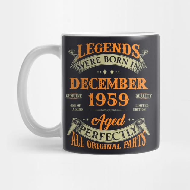 64th Birthday Gift Legends Born In December 1959 64 Years Old by Buleskulls 